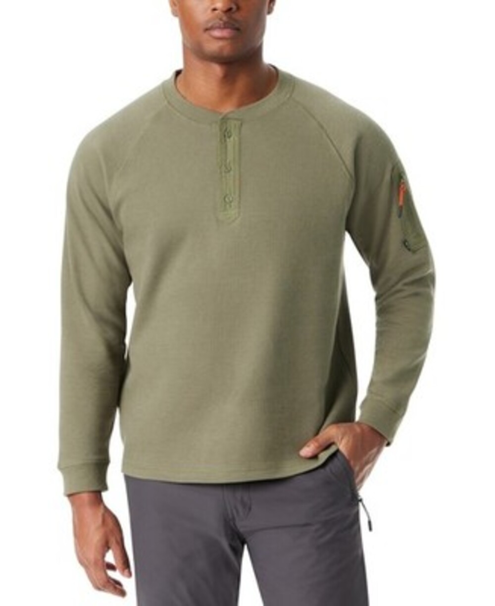Bass Outdoor Relaxed Fit Performance Thermal Henley Men's XL Deep Liche L/S